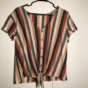 AMERICAN EAGLE stripe tie-waist top!